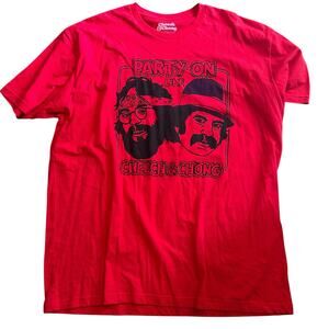 Party on like CHEECH & CHONG T-Shirt SZ 3 X Red Like New